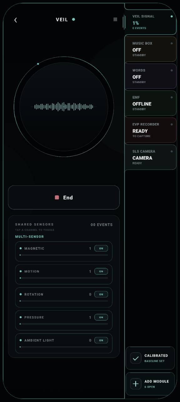 Veil Signal running with shared sensor controls